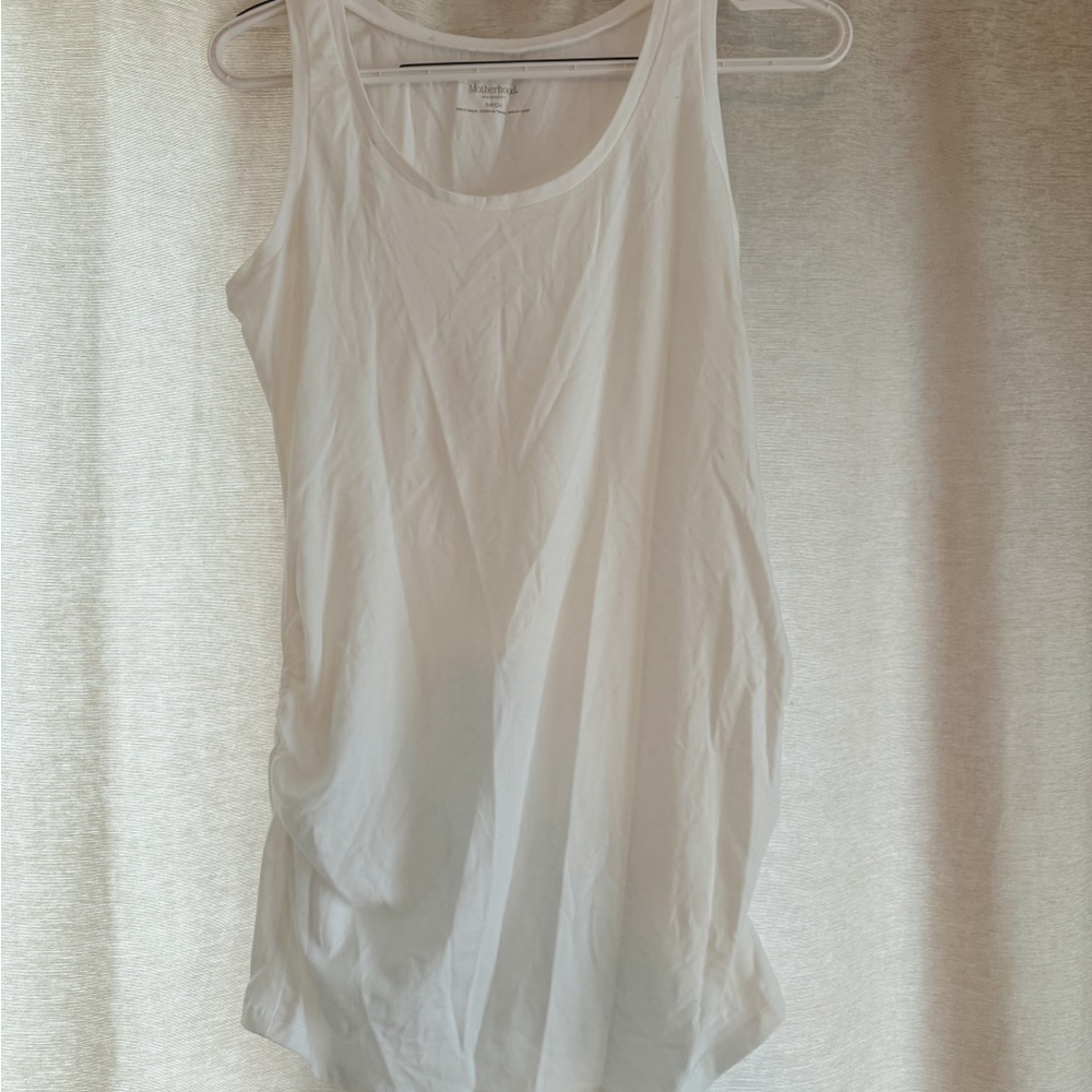 Motherhood Maternity White Fitted Sleeveless Tank Top